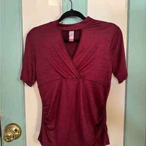 No Boundaries Burgundy Short Sleeve Top